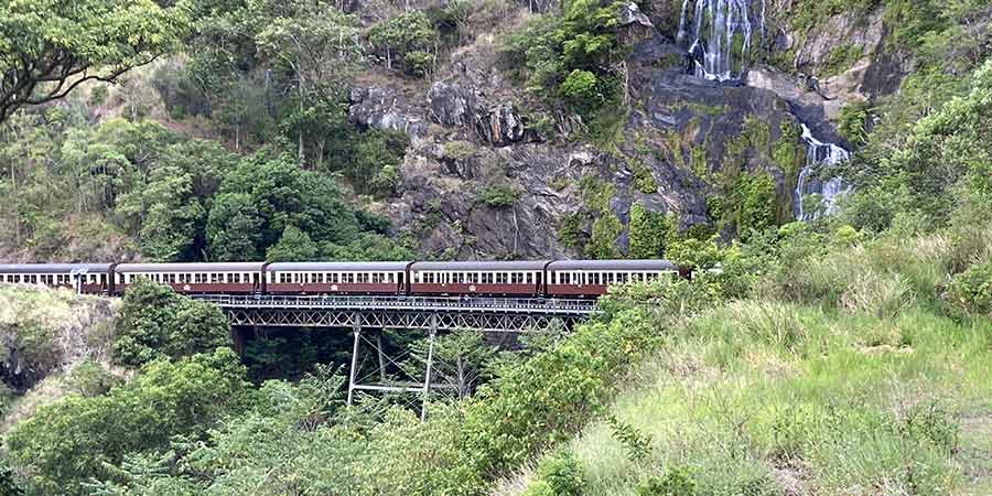  The Kuranda Scenic Railway travelling through the Australian forest. 